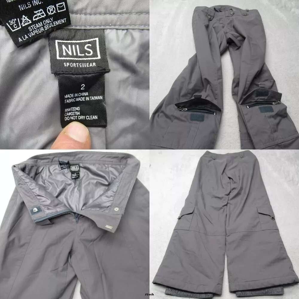 NILS Snow Pants Women 2 Gray Relaxed Fit Insulated Snowboard Ski Thermore 28x28